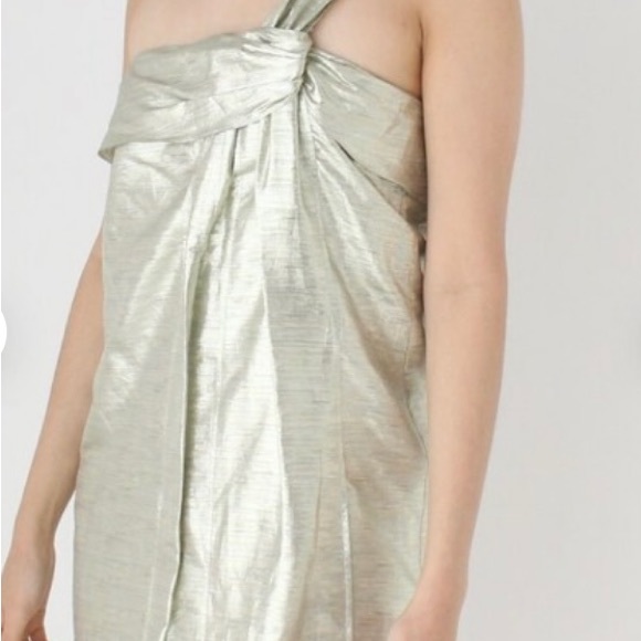 Gorgeous Stella McCartney silk light gold mini dress - Picture 5 of 10